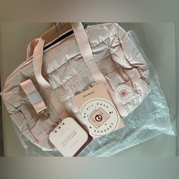 NEW Rare Beauty Puffy Weekend Duffel Bag Limited Edition Stickers Collection - Picture 1 of 4